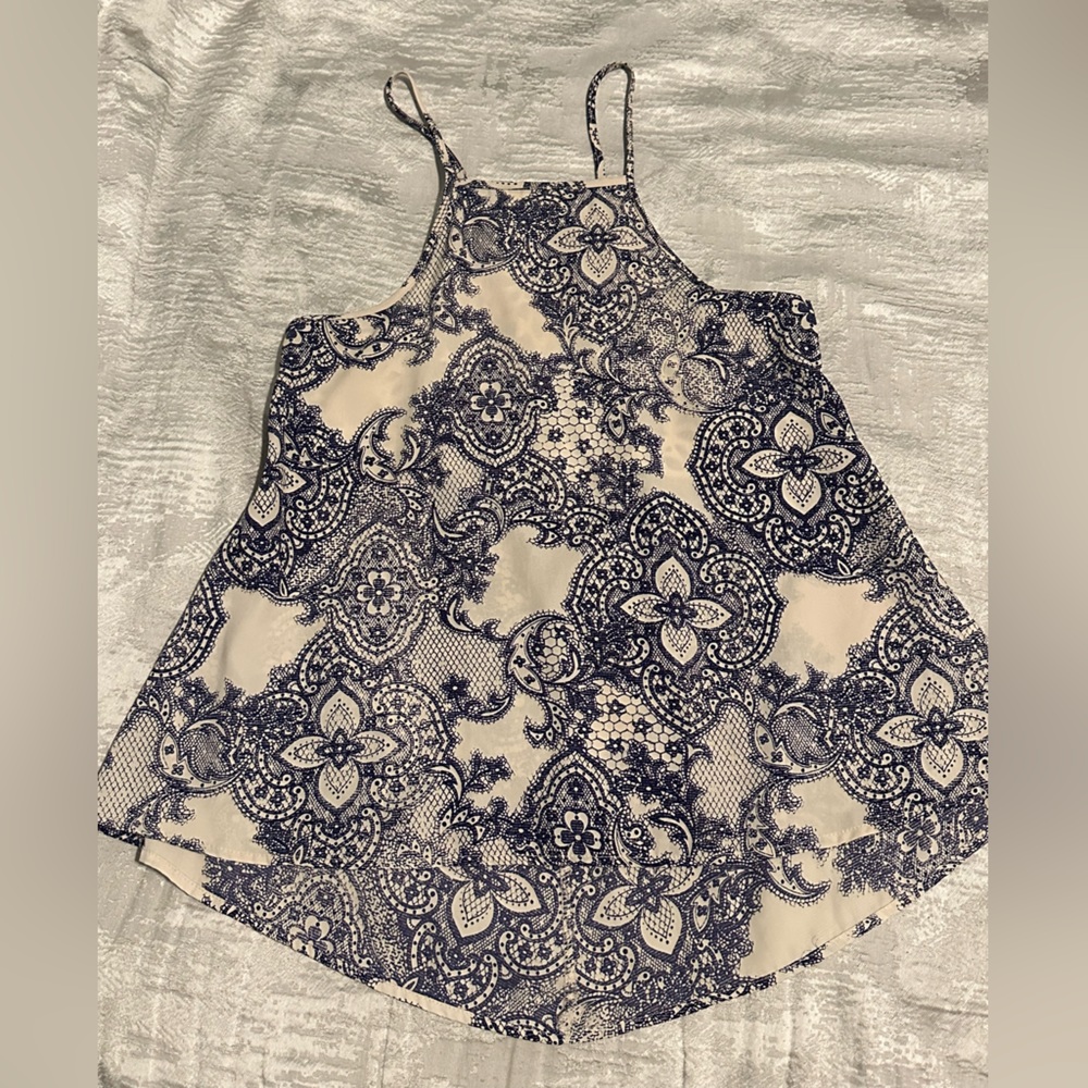 DEE ELLE | Crochet Knot Back Peplum Strappy Top